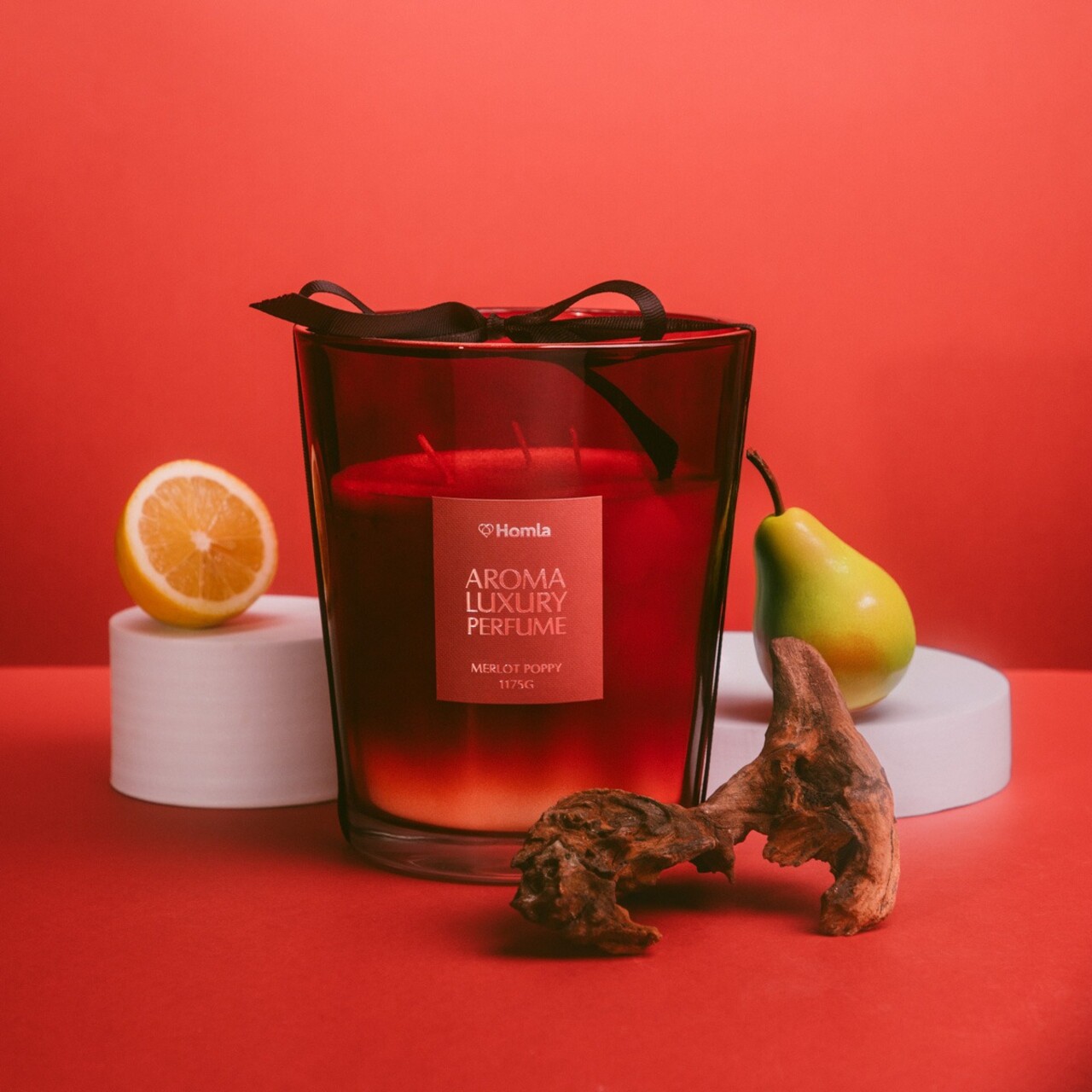 Lumanare parfumata Ember, Homla, 1175 gr, ceara/sticla, rosu - imagine 7